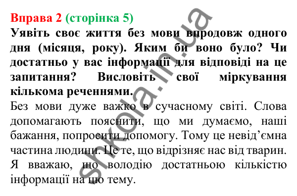 Відповідь до вправи 2, сторінка 5 - ГДЗ Українська мова 5 клас Голуб 2022