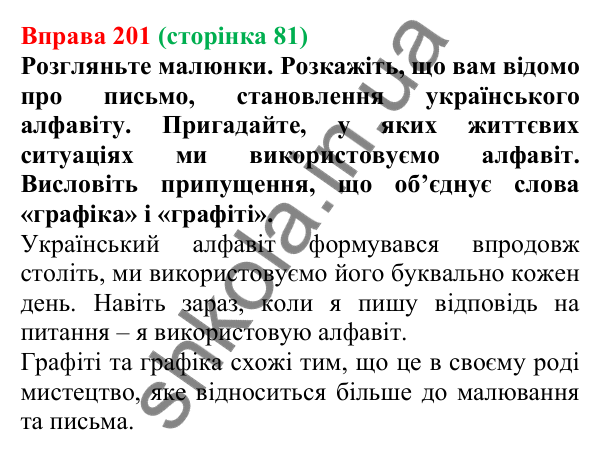 Відповідь до вправи 201, сторінка 81 - ГДЗ Українська мова 5 клас Голуб 2022