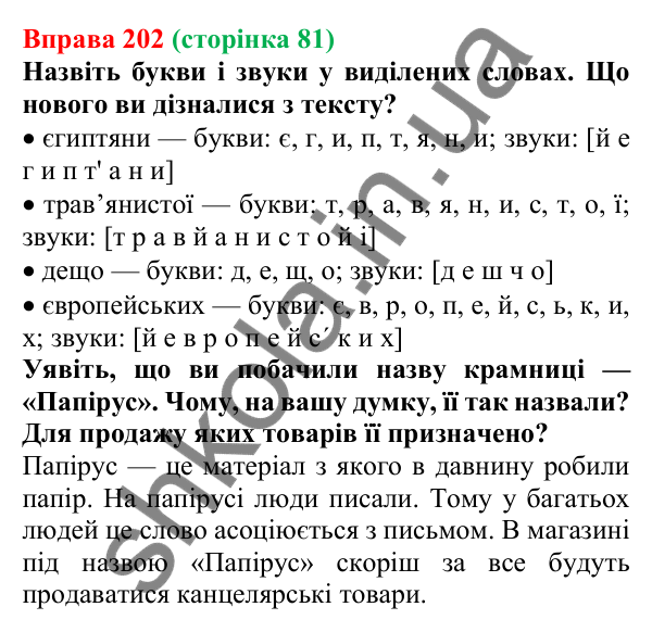 Відповідь до вправи 202, сторінка 81 - ГДЗ Українська мова 5 клас Голуб 2022