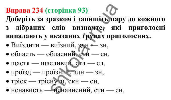 Відповідь до вправи 234, сторінка 93 - ГДЗ Українська мова 5 клас Голуб 2022