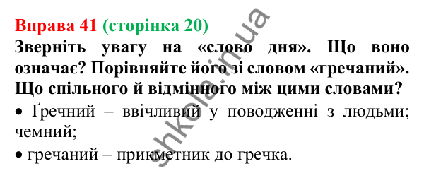 Відповідь до вправи 41, сторінка 20 - ГДЗ Українська мова 5 клас Голуб 2022