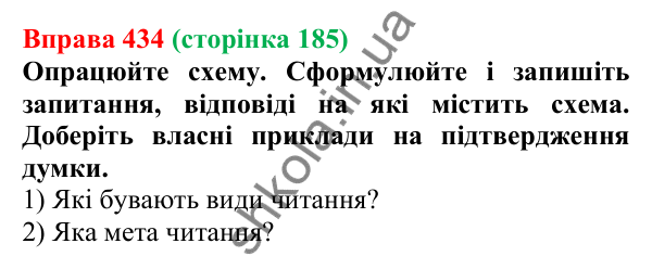 Відповідь до вправи 434, сторінка 185 - ГДЗ Українська мова 5 клас Голуб 2022