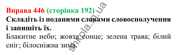 Відповідь до вправи 446, сторінка 192 - ГДЗ Українська мова 5 клас Голуб 2022
