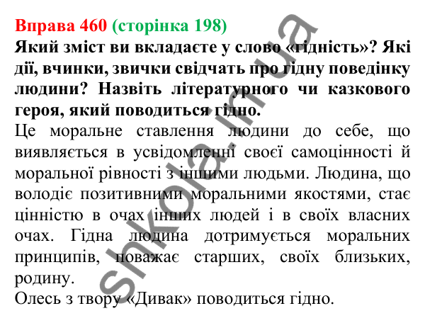 Відповідь до вправи 460, сторінка 198 - ГДЗ Українська мова 5 клас Голуб 2022