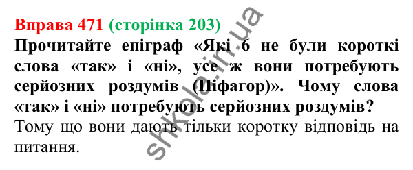 Відповідь до вправи 471, сторінка 203 - ГДЗ Українська мова 5 клас Голуб 2022