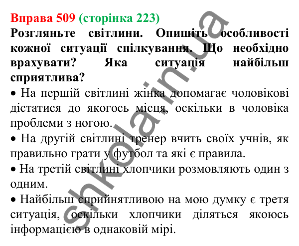 Відповідь до вправи 509, сторінка 223 - ГДЗ Українська мова 5 клас Голуб 2022