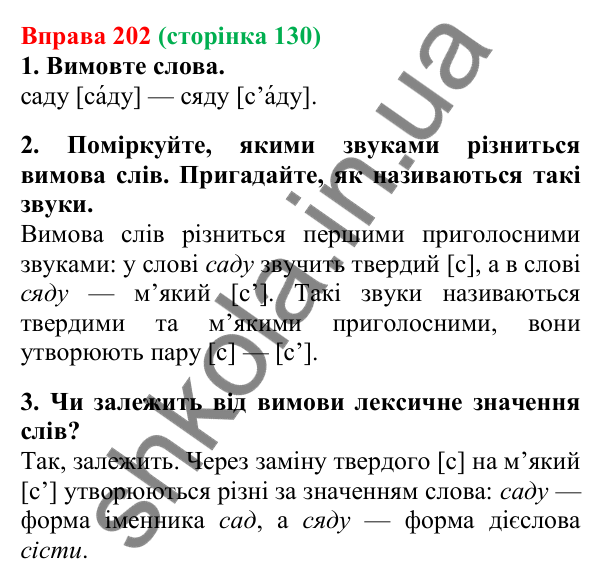 Відповідь до вправи 202, сторінка 130 - ГДЗ Українська мова 5 клас Літвінова 2022