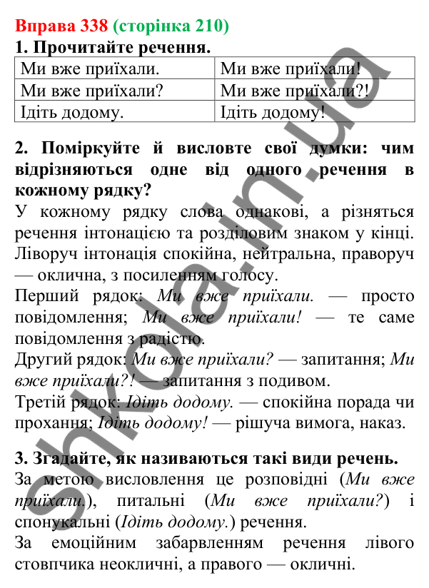 Відповідь до вправи 338, сторінка 210 - ГДЗ Українська мова 5 клас Літвінова 2022
