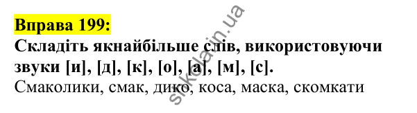 Відповідь до вправи 199, сторінка 113 - ГДЗ Українська мова 5 клас Ворон 2022