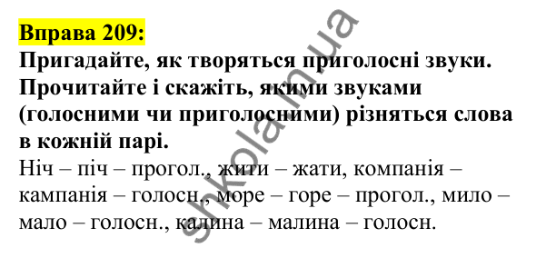 Відповідь до вправи 209, сторінка 118 - ГДЗ Українська мова 5 клас Ворон 2022