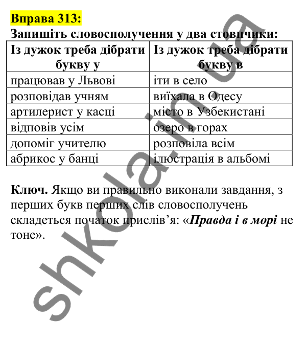 Відповідь до вправи 313, сторінка 163 - ГДЗ Українська мова 5 клас Ворон 2022