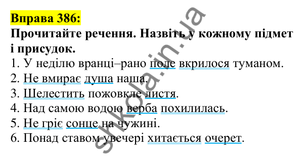 Відповідь до вправи 386, сторінка 187 - ГДЗ Українська мова 5 клас Ворон 2022