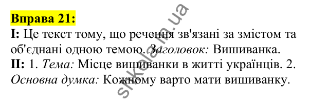 Відповідь до вправи 21, сторінка 19 - ГДЗ Українська мова 5 клас Ворон 2022