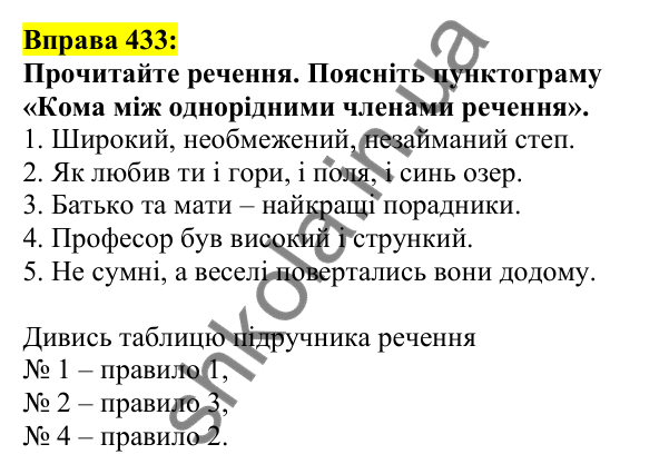 Відповідь до вправи 433, сторінка 207 - ГДЗ Українська мова 5 клас Ворон 2022