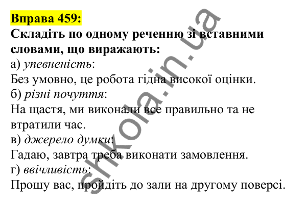 Відповідь до вправи 459, сторінка 220 - ГДЗ Українська мова 5 клас Ворон 2022