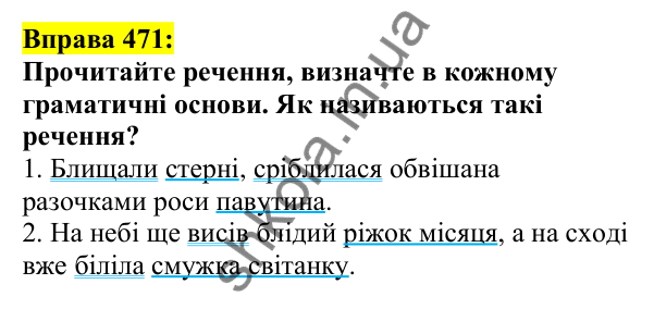 Відповідь до вправи 471, сторінка 227 - ГДЗ Українська мова 5 клас Ворон 2022