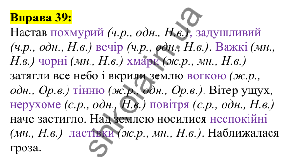 Відповідь до вправи 39, сторінка 30 - ГДЗ Українська мова 5 клас Ворон 2022