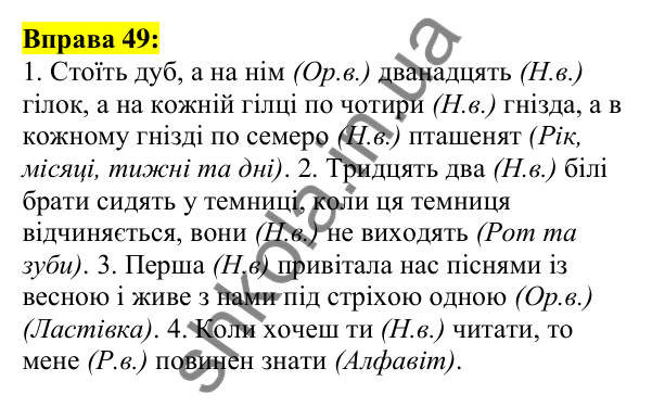 Відповідь до вправи 49, сторінка 33 - ГДЗ Українська мова 5 клас Ворон 2022