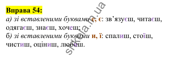 Відповідь до вправи 54, сторінка 34 - ГДЗ Українська мова 5 клас Ворон 2022