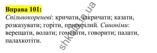 Відповідь до вправи 101, сторінка 64 - ГДЗ Українська мова 5 клас Ворон 2022