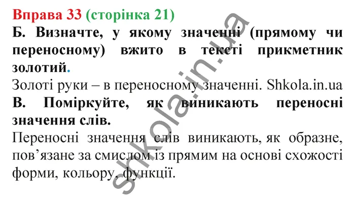 Відповідь до вправи № 33 - ГДЗ Українська мова 5 клас Заболотний 2022
