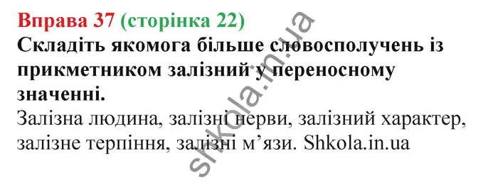 Відповідь до вправи № 37 - ГДЗ Українська мова 5 клас Заболотний 2022