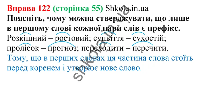Відповідь до вправи № 122 - ГДЗ Українська мова 5 клас Заболотний 2022