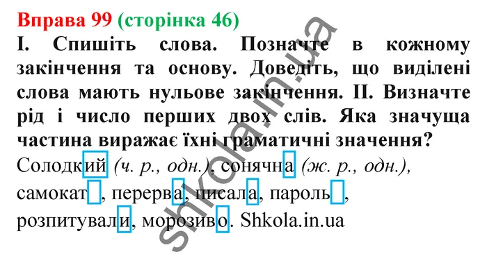 Відповідь до вправи № 99 - ГДЗ Українська мова 5 клас Заболотний 2022
