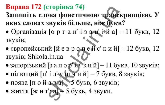Відповідь до вправи № 172 - ГДЗ Українська мова 5 клас Заболотний 2022