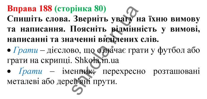 Відповідь до вправи № 188 - ГДЗ Українська мова 5 клас Заболотний 2022