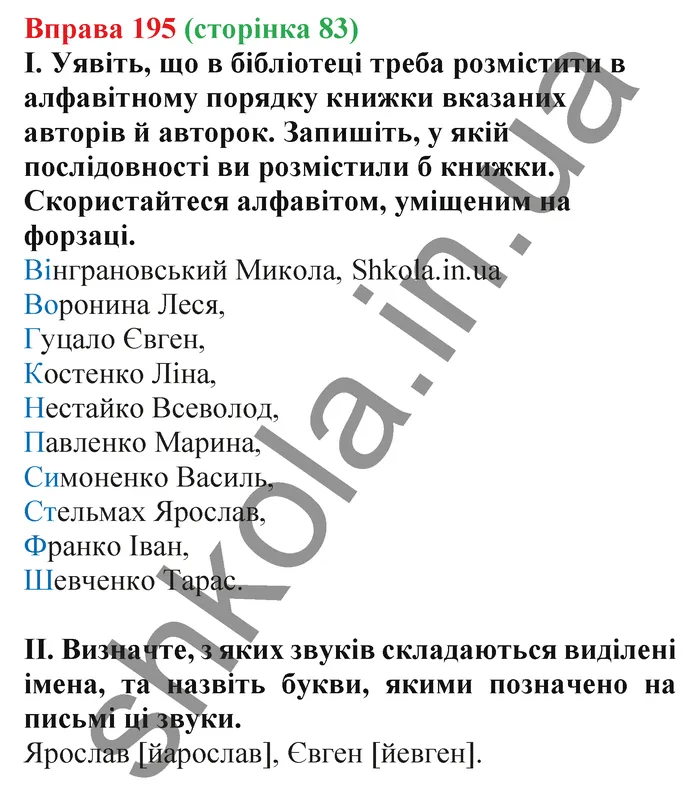 Відповідь до вправи № 195 - ГДЗ Українська мова 5 клас Заболотний 2022