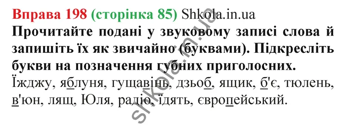 Відповідь до вправи № 198 - ГДЗ Українська мова 5 клас Заболотний 2022