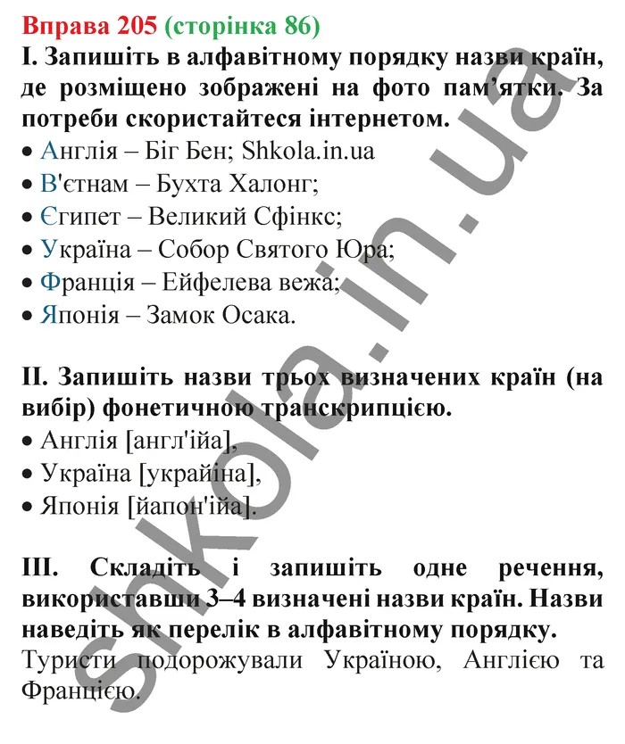 Відповідь до вправи № 205 - ГДЗ Українська мова 5 клас Заболотний 2022