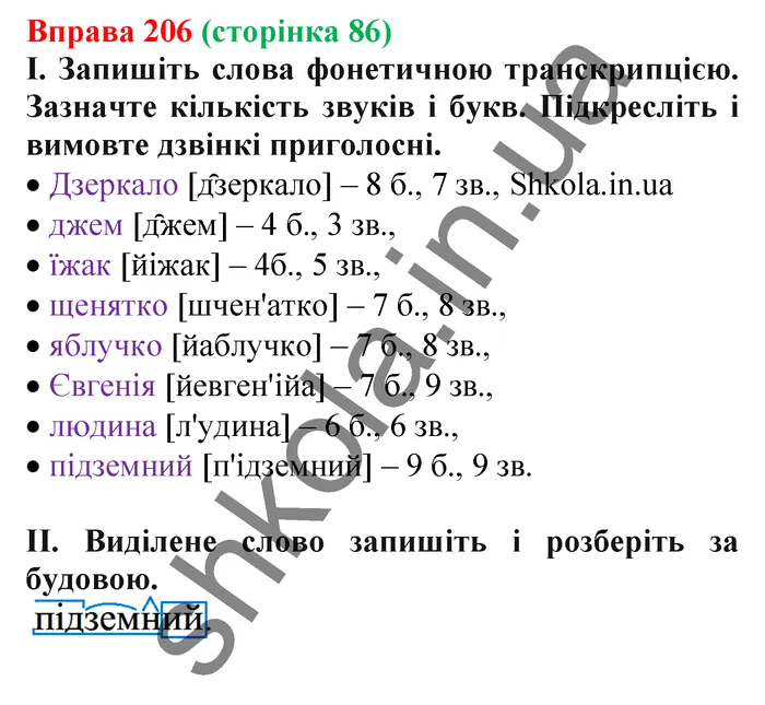 Відповідь до вправи № 206 - ГДЗ Українська мова 5 клас Заболотний 2022