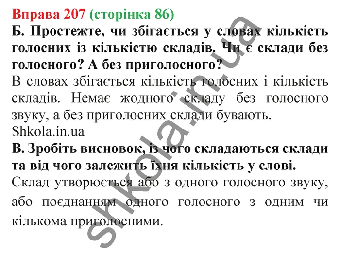 Відповідь до вправи № 207 - ГДЗ Українська мова 5 клас Заболотний 2022