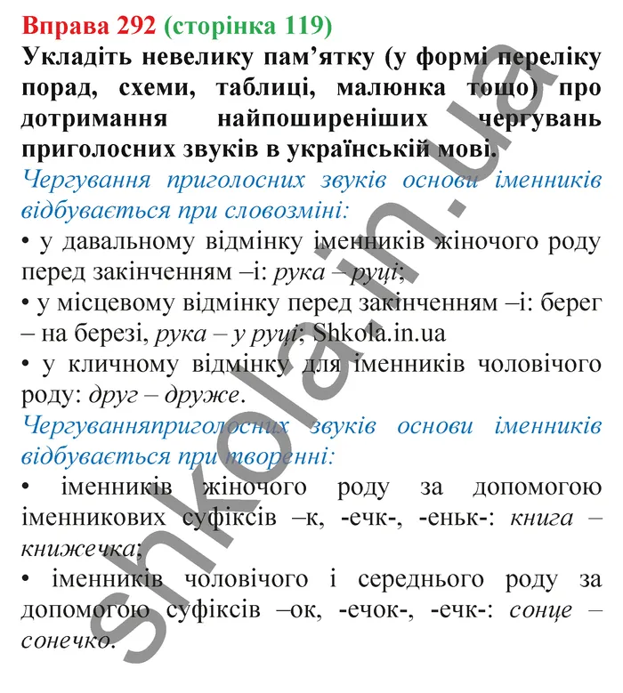 Відповідь до вправи № 292 - ГДЗ Українська мова 5 клас Заболотний 2022