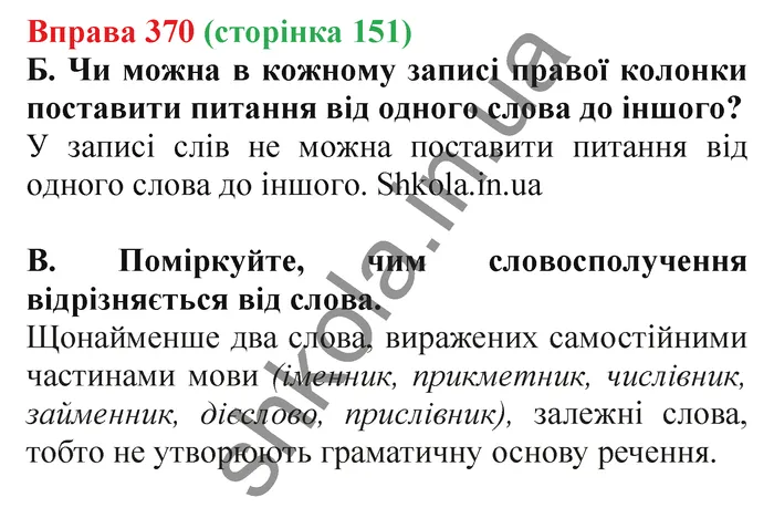 Відповідь до вправи № 370 - ГДЗ Українська мова 5 клас Заболотний 2022