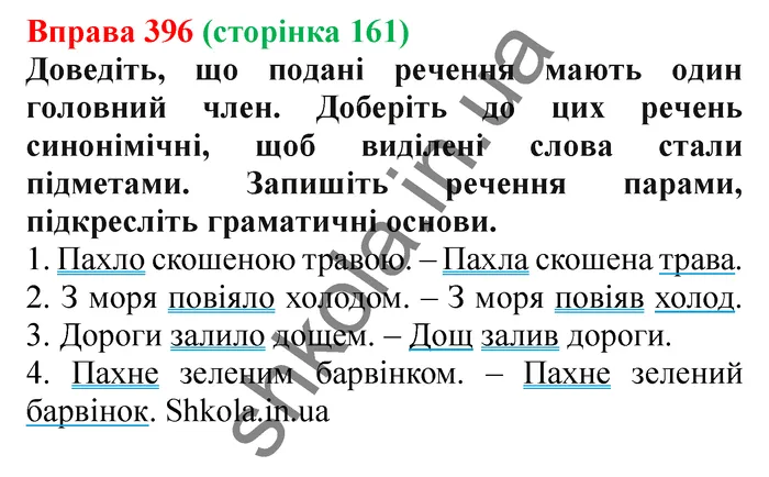 Відповідь до вправи № 396 - ГДЗ Українська мова 5 клас Заболотний 2022