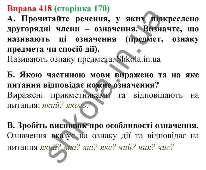 Відповідь до вправи № 418 - ГДЗ Українська мова 5 клас Заболотний 2022