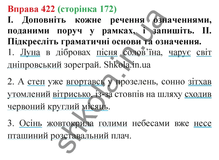 Відповідь до вправи № 422 - ГДЗ Українська мова 5 клас Заболотний 2022