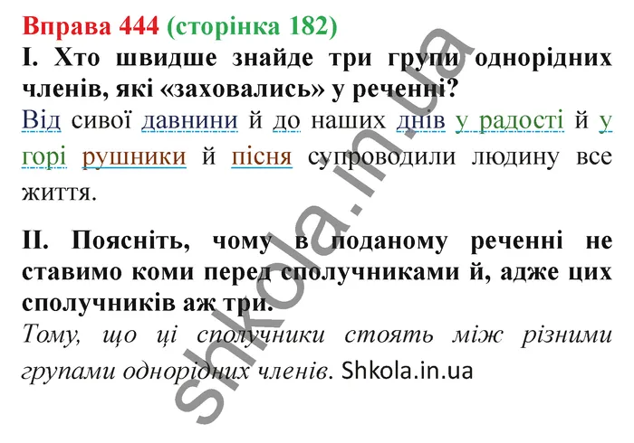 Відповідь до вправи № 444 - ГДЗ Українська мова 5 клас Заболотний 2022