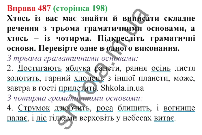 Відповідь до вправи № 487 - ГДЗ Українська мова 5 клас Заболотний 2022