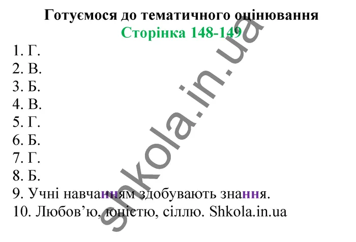 Відповіді до завдань Готуємося до тематичного оцінювання Сторінка 148-149 - ГДЗ Українська мова 5 клас Заболотний 2022