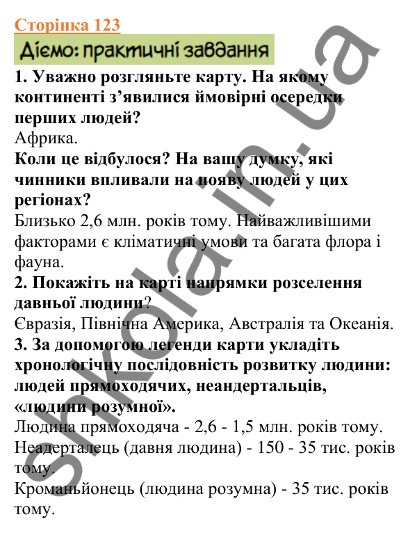 Відповіді до сторінки 123 - ГДЗ Вступ до історії України 5 клас Щупак 2022