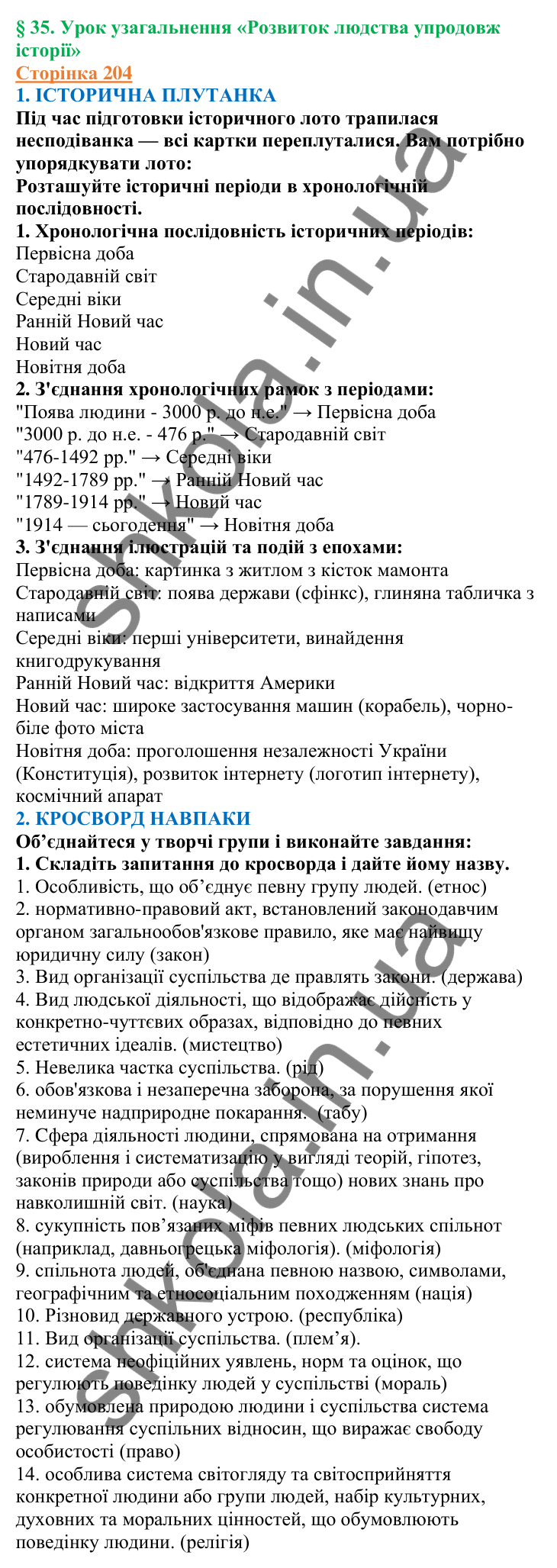 Відповіді до сторінки 204 - ГДЗ Вступ до історії України 5 клас Щупак 2022