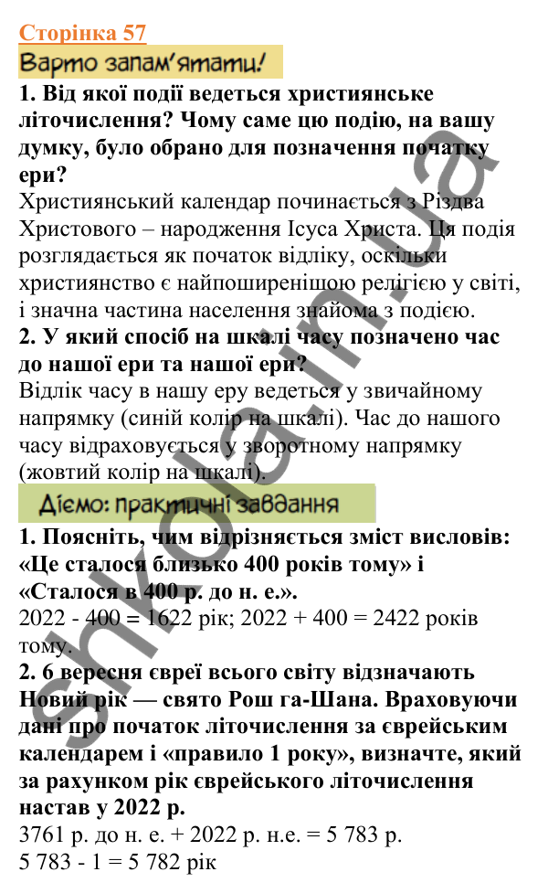 Відповіді до сторінки 57 - ГДЗ Вступ до історії України 5 клас Щупак 2022