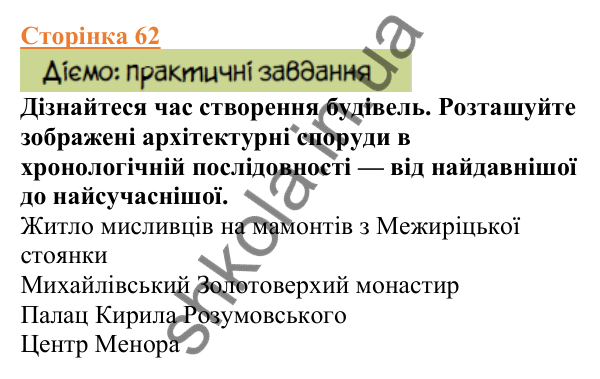 Відповіді до сторінки 62 - ГДЗ Вступ до історії України 5 клас Щупак 2022