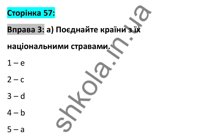 Відповідь до вправи 3, сторінка 57 - ГДЗ Робочий зошит Англійська мова 6 клас Карпюк 2023