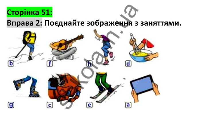 Відповідь до вправи 2, сторінка 51 - ГДЗ Англійська мова 6 клас Карпюк 2023
