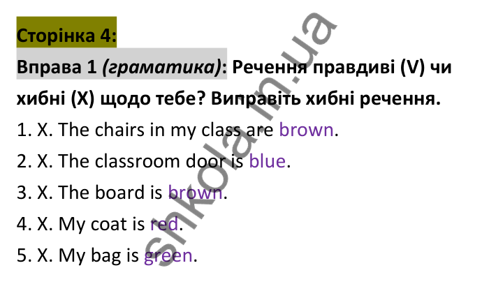 Відповідь до вправи 1 (граматика), сторінка 4 - ГДЗ Робочий зошит Англійська мова 6 клас Коста (Куки) 2023